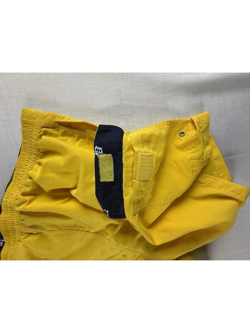 Polo Ralph Lauren Traveler Swim Trunks Mens L Yellow Cargo Pocket Pony Nylon